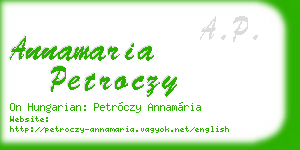 annamaria petroczy business card
