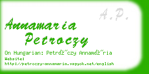 annamaria petroczy business card